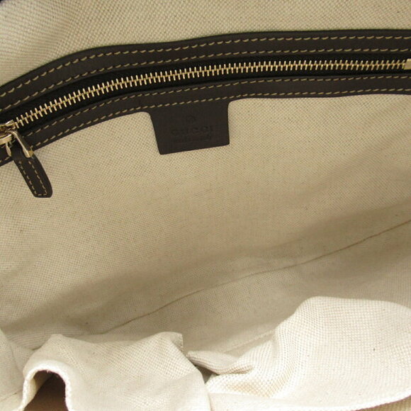 Gucci Leather Brown Bag GG Shoulder Lovely Canvas - Picture 7 of 10